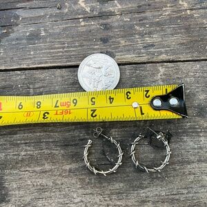 90s sterling silver twist hoops rope twisted 925 real silver big streetwear hoop